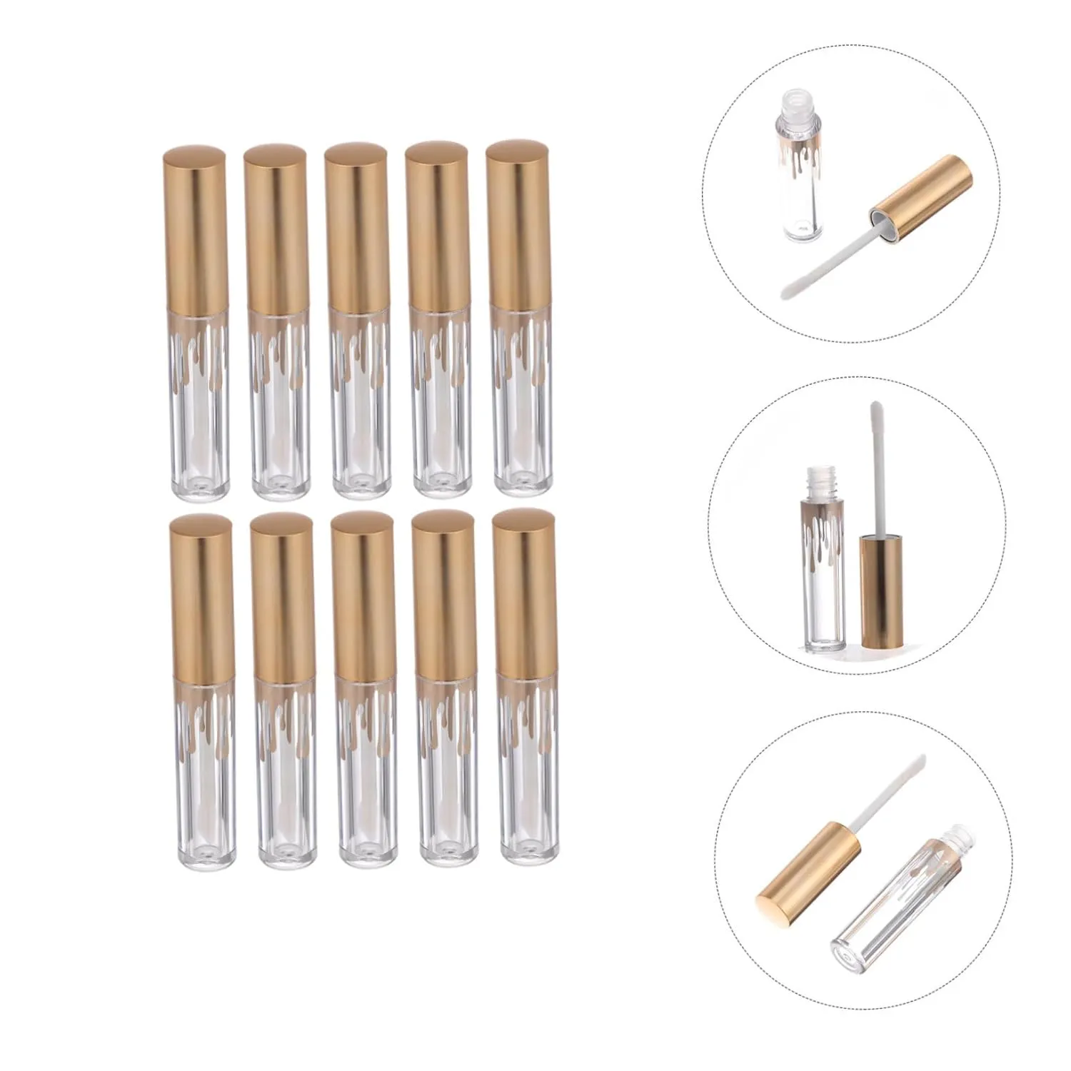 10pcs Empty Lip Containers Wave Design Versatile Bottles for Lip Gloss Balm Oil Mascara Lightweight and Durable Cosmetic Subpackage Bottles