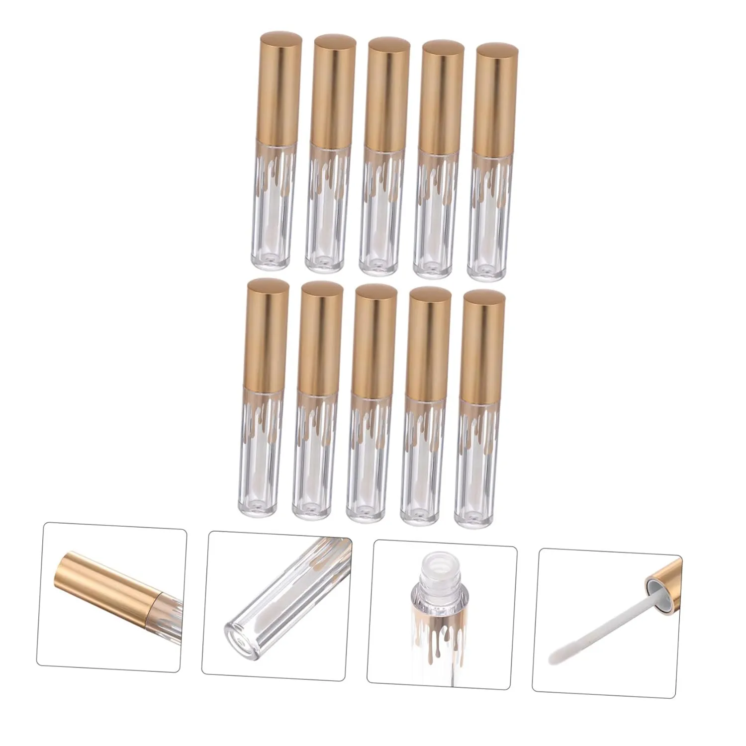 10pcs Empty Lip Containers Wave Design Versatile Bottles for Lip Gloss Balm Oil Mascara Lightweight and Durable Cosmetic Subpackage Bottles