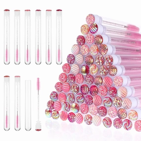 200 Pack Lash Spoolies Set, Adjustable Mascara Wands 100 PCS Eyelash Brushes and 100 PCS Empty Travel Container Tubes Lash Applicator Tool for Eyelash Extensions, Improve Mascara Volume and Length