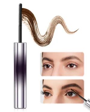 2025 New Black Washable Metal Mascara Wand, Brushless Metal WanAd Mascara, Waterproof Long Lasting Extensions Lash Curling (Brown)