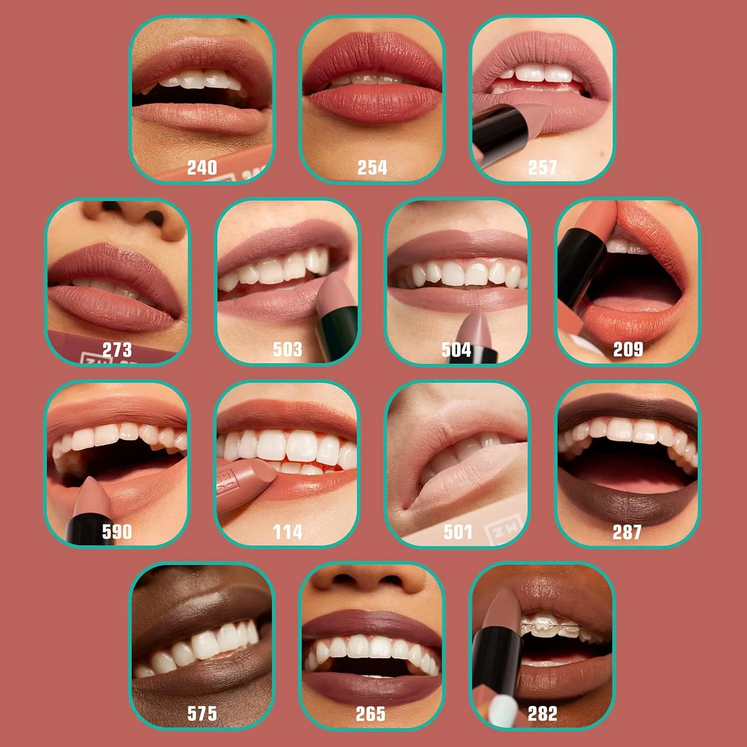 3INA The Lipstick 590 - Outstanding Shade Selection - Matte And Shiny Finishes - Highly Pigmented And Comfortable - Vegan And Cruelty Free Formula - Moisturizes The Lips - Warm Nude - 0.16 Oz