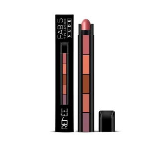 5 Nude 5 in 1 Lipstick 7.5gm - Five Shades in One -long Lasting, Matte Finish - Non Drying Formula With Intense Color Payoff - Compact & Easy to Use