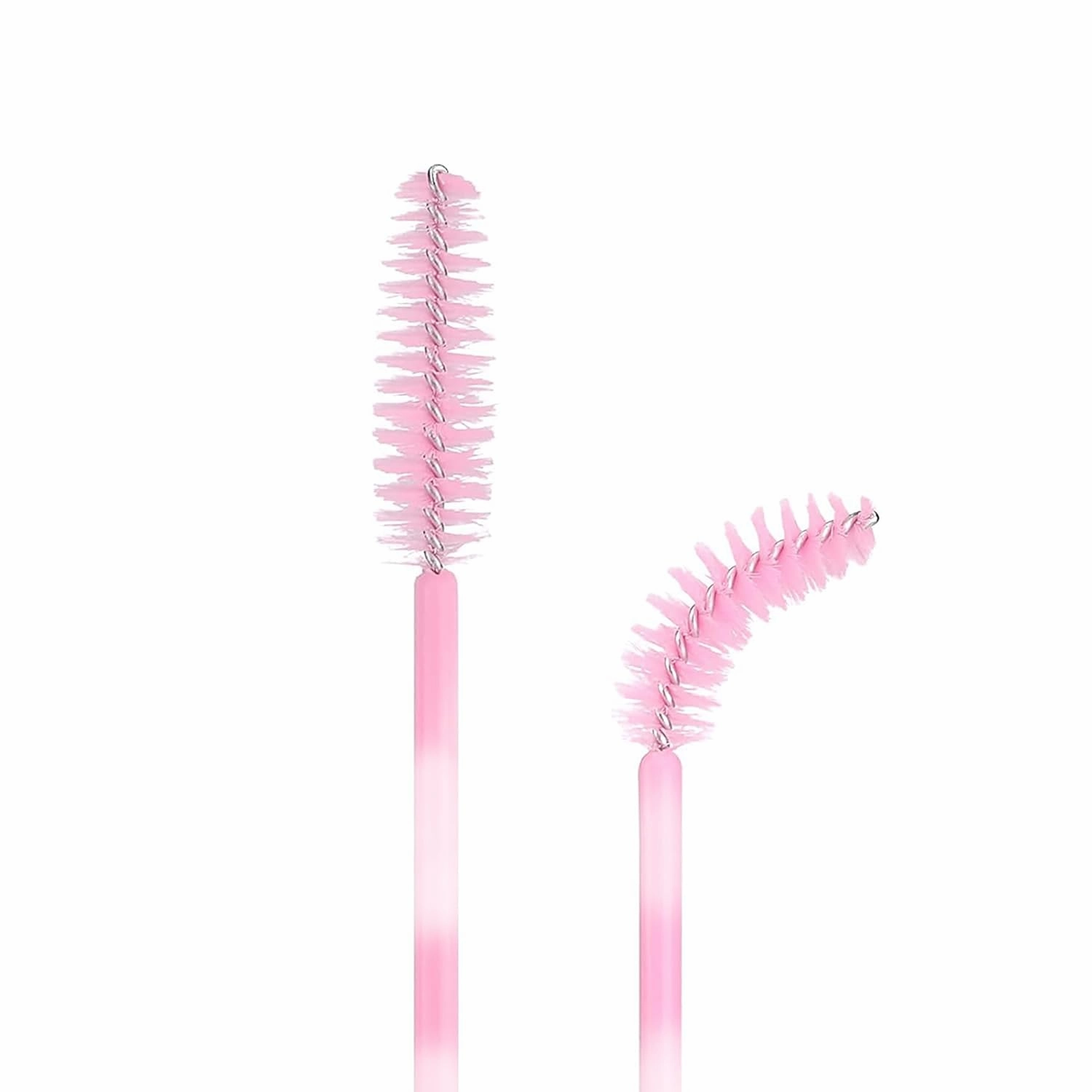 500 Pieces Eyelashes/Eyebrows Brushes, 10CM Lash Removal Cleaning Tools, Gradient Handle, Makeup Tools Mascara Wands(Simple Packaging)-(Gradient Pink)