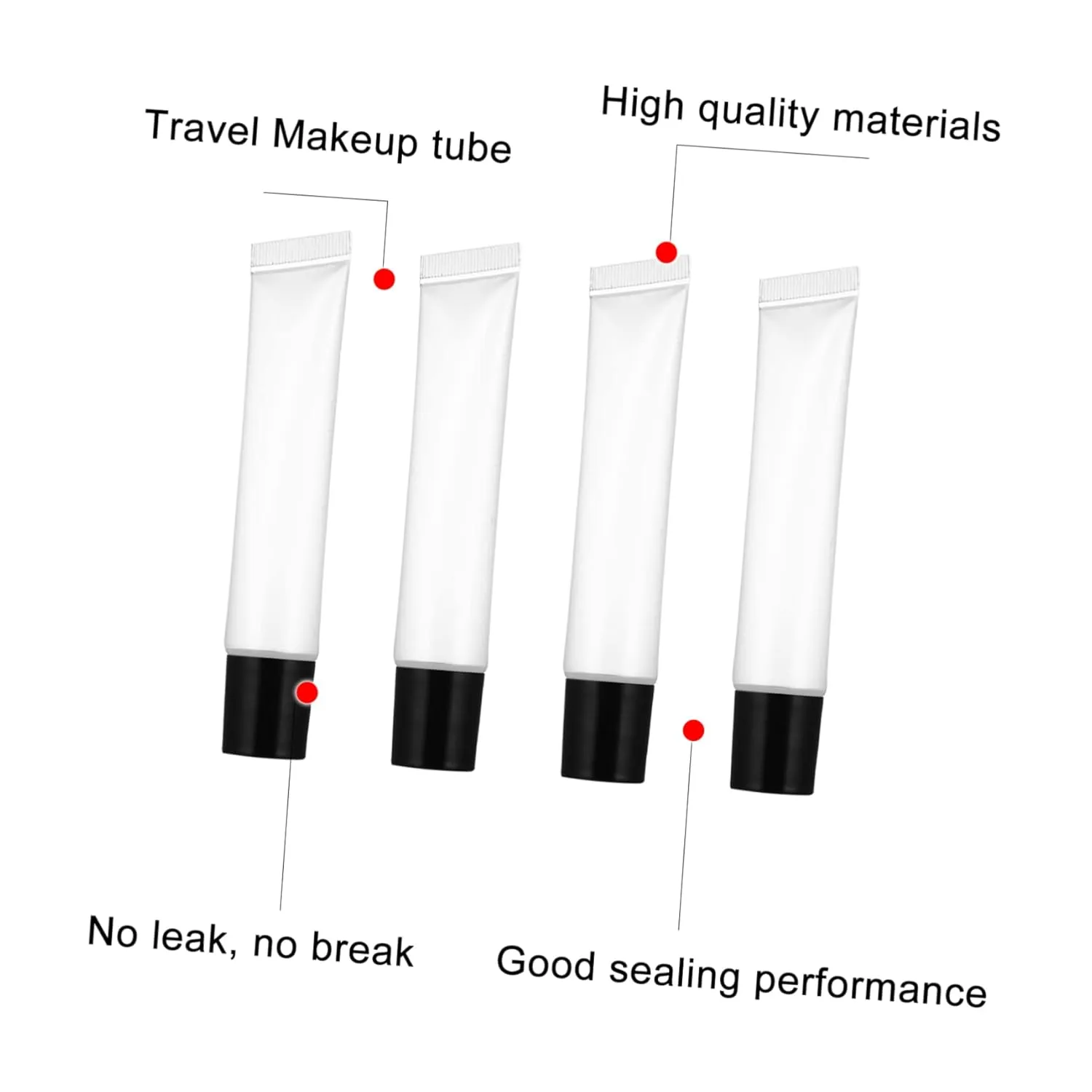 50pcs Clear Plastic Squeeze Tubes for Lip Gloss Reusable Soft Containers for Travel for Lip Balm Lotion and More