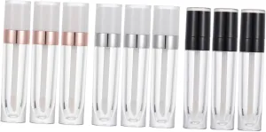 9pcs Empty Tube of Lip Gloss Lipgloss Organizers Bottled 5ml Lip Gloss Bottles Rose Gold Lip Gloss Tube Lip Gloss Tubes Lip Color Container Glass Bottle Mini Plastic