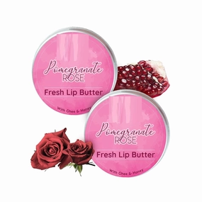 AMC Lip Balm Fresh Infused Pomegranate Rose Lip Butter With Desi Ghee & Raw Honey For Lip Pigmentation, Lightening, Dark And Chapped Lips (10gm) (Pack of 2)