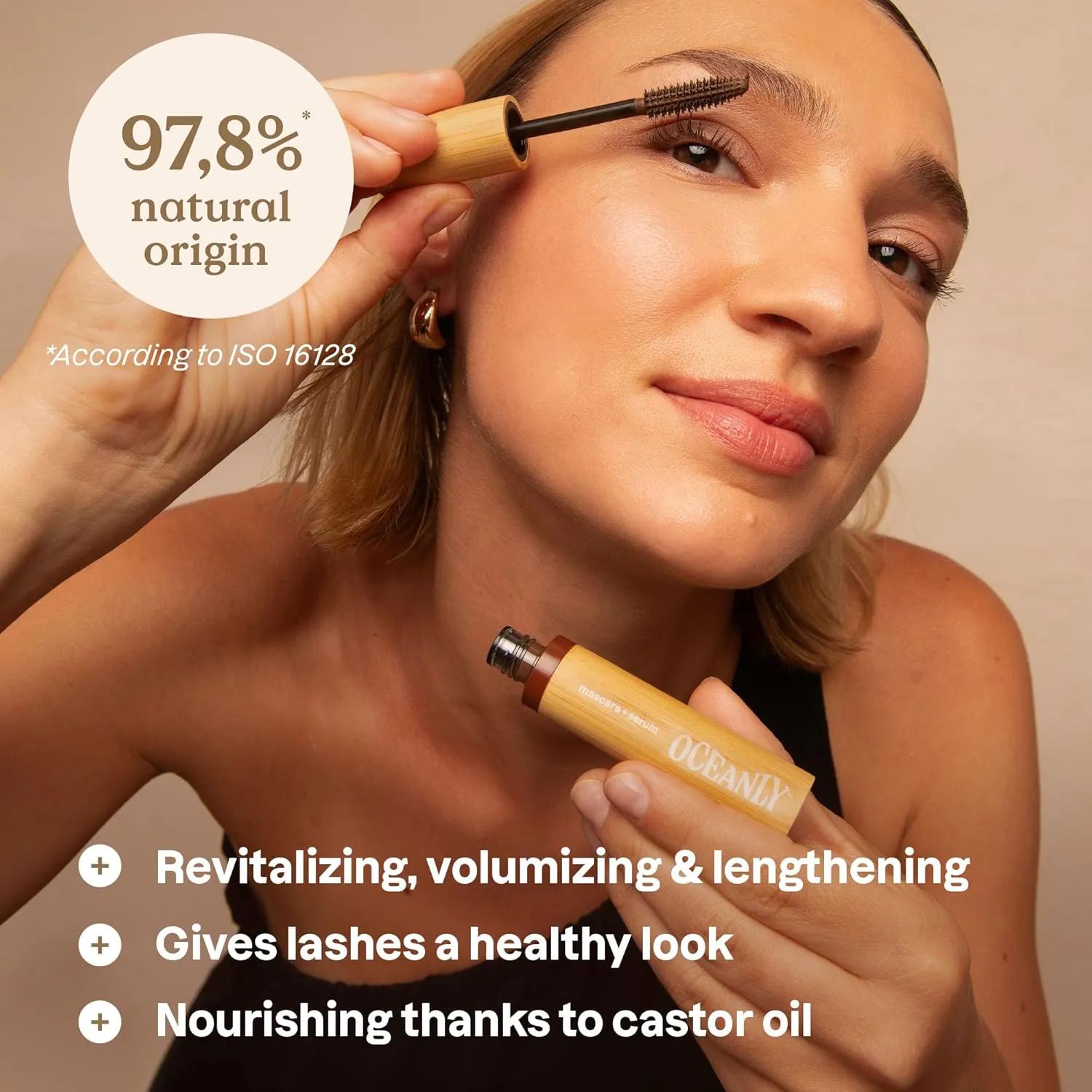 ATTITUDE Oceanly Serum Infused Mascara, EWG Verified, Eye Lash Serum, Length   Volume, Vegan Beauty and Makeup, Brown, 0.24 Oz