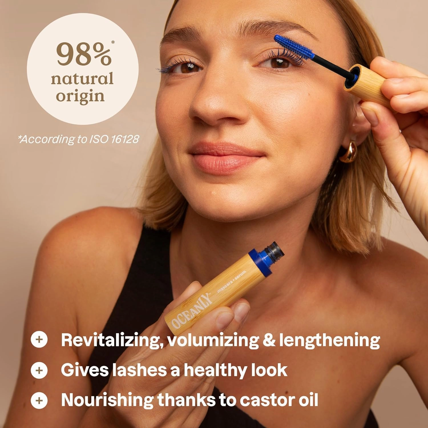 ATTITUDE Oceanly Serum Infused Mascara, EWG Verified, Eye Lash Serum, Length   Volume, Vegan Beauty and Makeup, Blue, 0.24 Oz