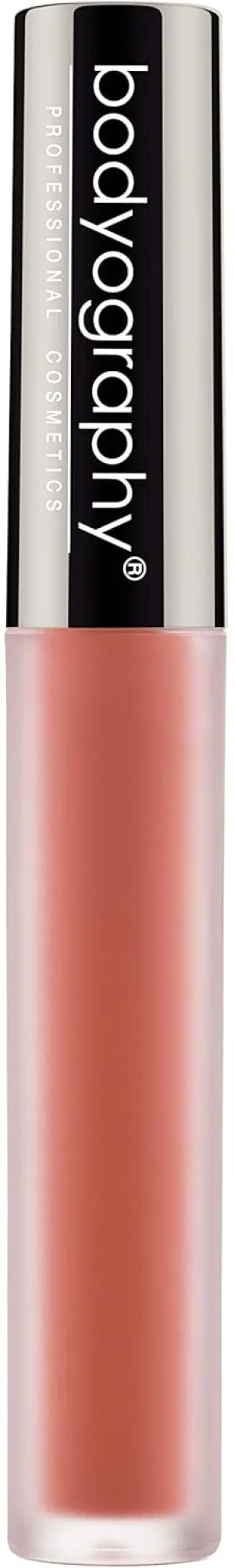 BODYOGRAPHY: Matte Lip Lava Liquid Lipstick (Bittersweet): Peach Nude Salon Makeup Long-Wearing Lipstick with Soft Opaque Finish | Vegan, Gluten-Free, Cruelty-Free, Paraben-Free