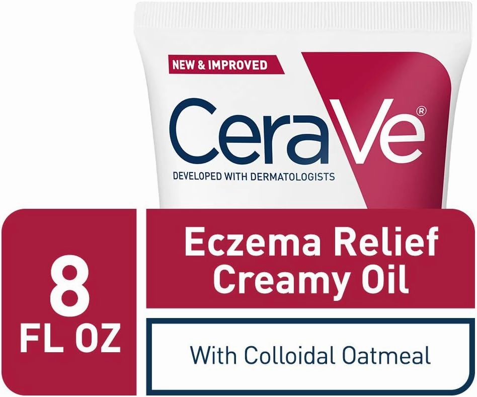 CERAVE Eczema Relief Creamy Body Oil | Anti Itch Cream for Eczema & Moisturizer for Dry Skin with Colloidal Oatmeal, Ceramides and Safflower Oil