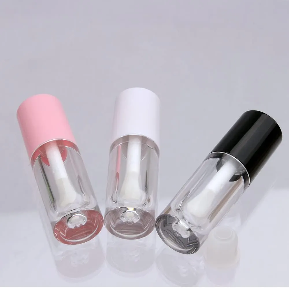 COSIDEA 14pcs Empty 6ml big doe foot wand Chunky lip gloss tubes for DIY lipgloss,Pink round lipgloss containers tubes with thick wand (Pink)
