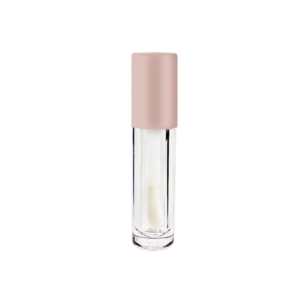 COSIDEA 24 pcs Empty 5ml big brush lip gloss tube Pink round lipgloss tubes container with big doe foot wand cosmetic packing containers