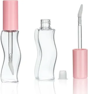 COSIDEA 30 pcs 15ml Pink Empty lip gloss tubes S-shaped lipgloss tube container bottles for coconut oil liptin refill