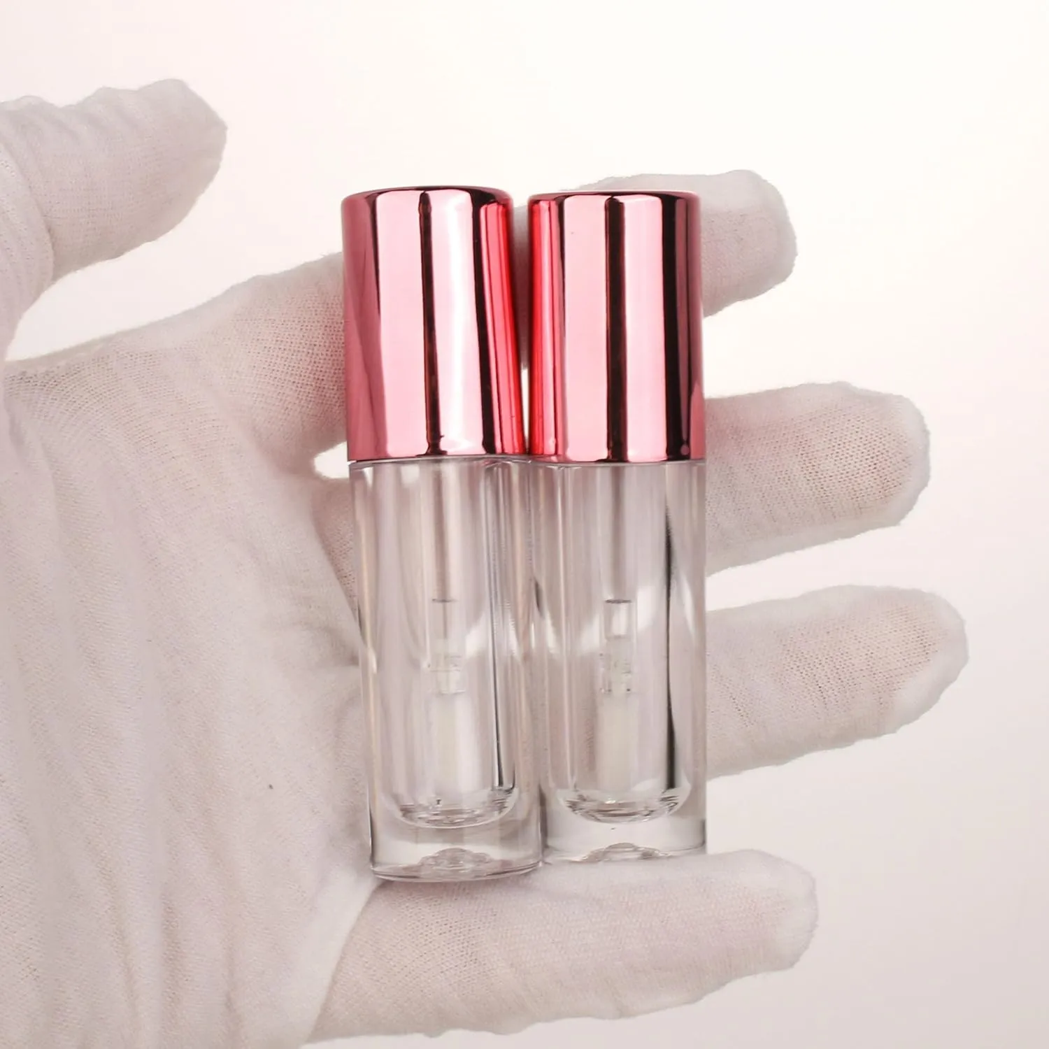 COSIDEA 30pcs 2.5ml Round Metal pink empty lip gloss tubes bulk with wand lipgloss bottle containers wholesale