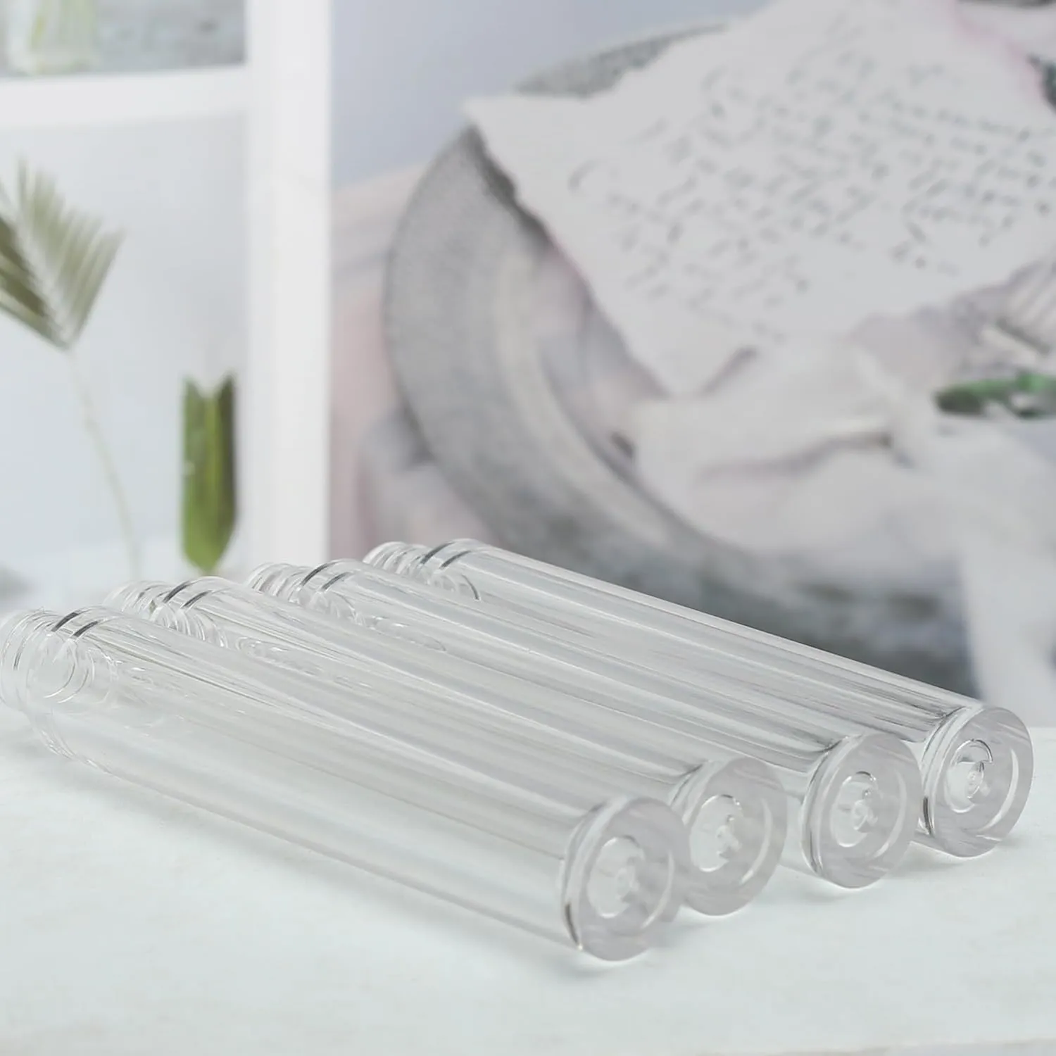 COSIDEA 50pcs Empty Round 1.5ml slim Pink lip gloss tubes with wand mini small size lipgloss tube containers in bulk