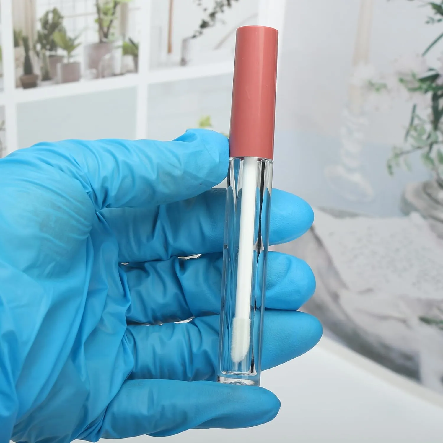 COSIDEA 50pcs Empty Round 1.5ml slim Pink lip gloss tubes with wand mini small size lipgloss tube containers in bulk