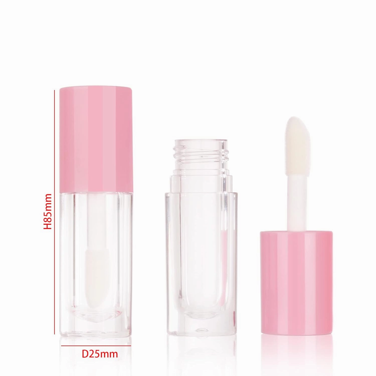 COSIDEA 14pcs Empty 6ml big brush lip gloss tubes for DIY lip gloss,Pink round lipgloss containers cute lipgloss tubes bulk wholesale