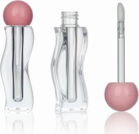 COSIDEA 20 pcs 3ml Pink Empty thick wall lip gloss tubes unique lipgloss tube with ball shape cap bottles DIY cosmetic