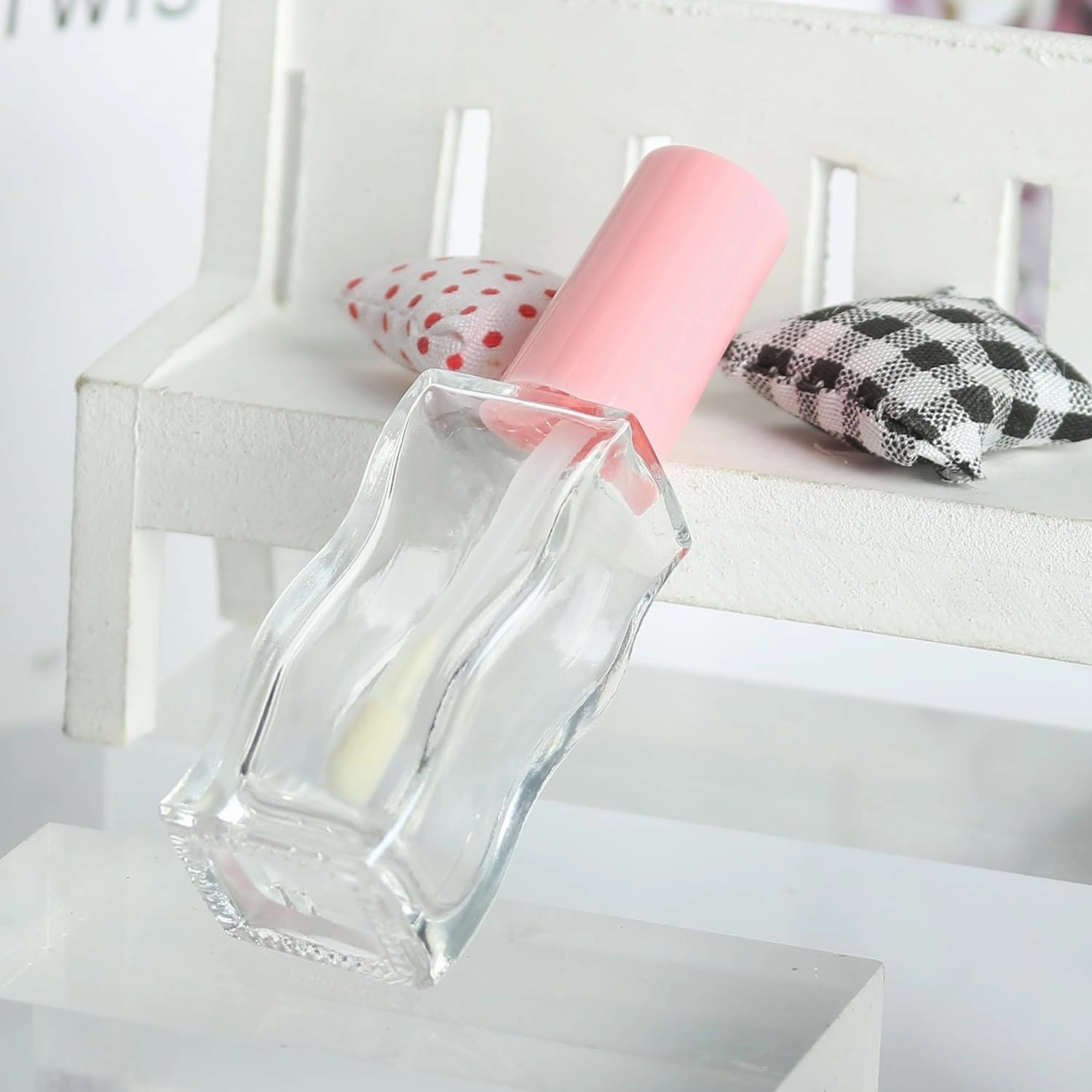 COSIDEA 30 pcs 10ml Pink Empty glass lip gloss tubes lipgloss tube container bottles for oils liptin packing whole sale in bulk