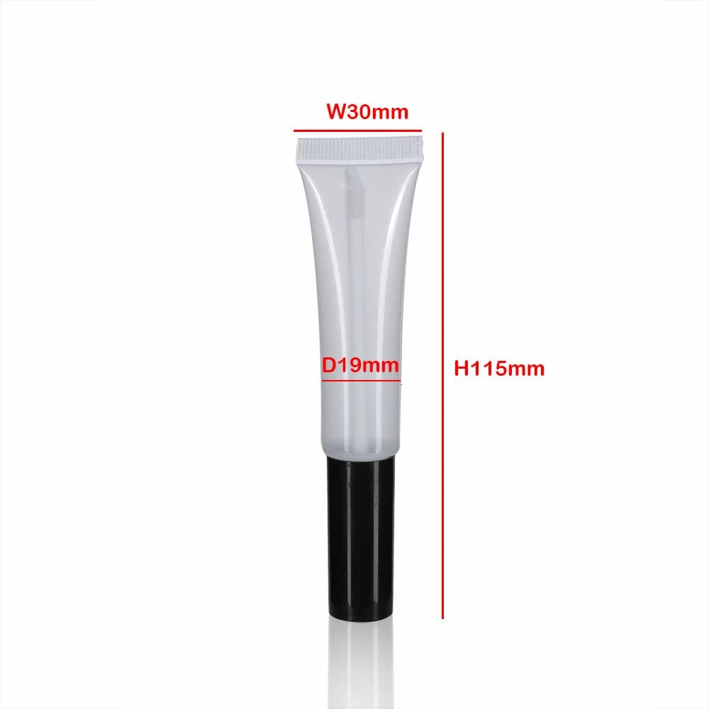 COSIDEA 50 pack Empty Pink 15ml Squeeze lip gloss tubes with wand 0.5oz soft lipgloss container chapstick containers empty tube