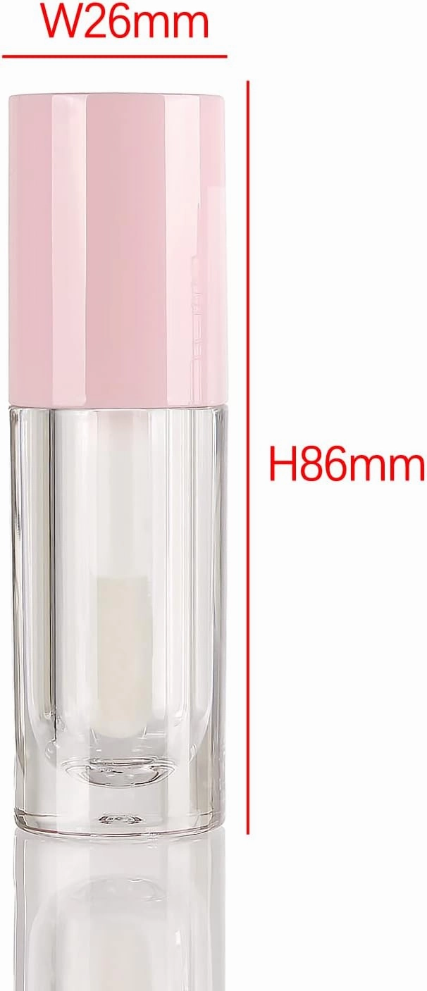 COSIDEA 50pcs Empty Pink 6ml big doe foot wand lip gloss tubes Round Chunky lipgloss tubes containers wholesale with thick large wand