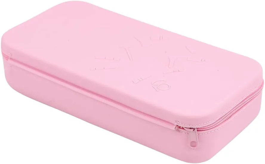 Cosmetic Tool Organizer, Small Portable Storage Case for Makeup Brushes, Lipstick, Eyeliner, Blush, Mascara, Nail Polishes,Travel size (pink)