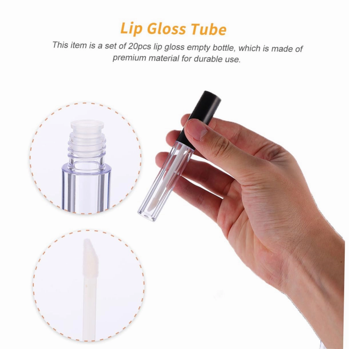 Cosmetic Containers Lids 5ml Lip Gloss Bottles Empty Lip Gloss Containers Abs Material