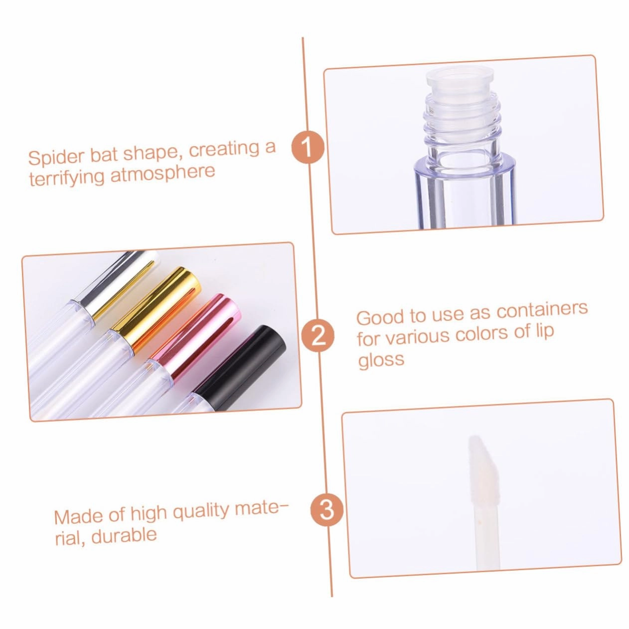 Cosmetic Containers Lids 5ml Lip Gloss Bottles Empty Lip Gloss Containers Abs Material