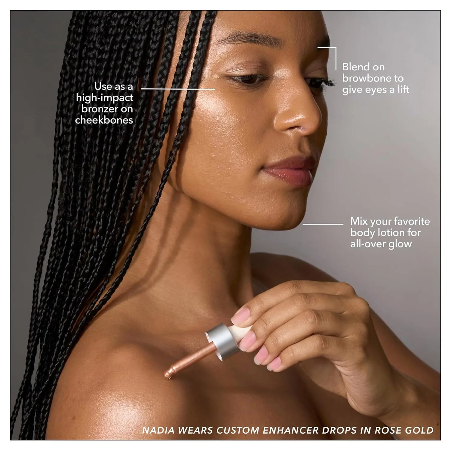 COVER FX Custom Enhancer Drops - Rose Gold: Bronzed Pink Finish - 15mL - Radiant Glow - Liquid Highlighter