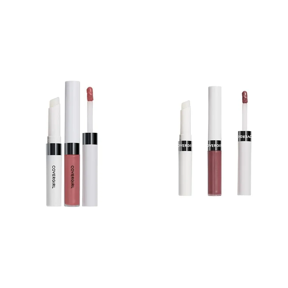 COVERGIRL Outlast All-Day Lip Color With Topcoat Natural Blush & Custom Nudes Universal Nude Lip Color Bundle