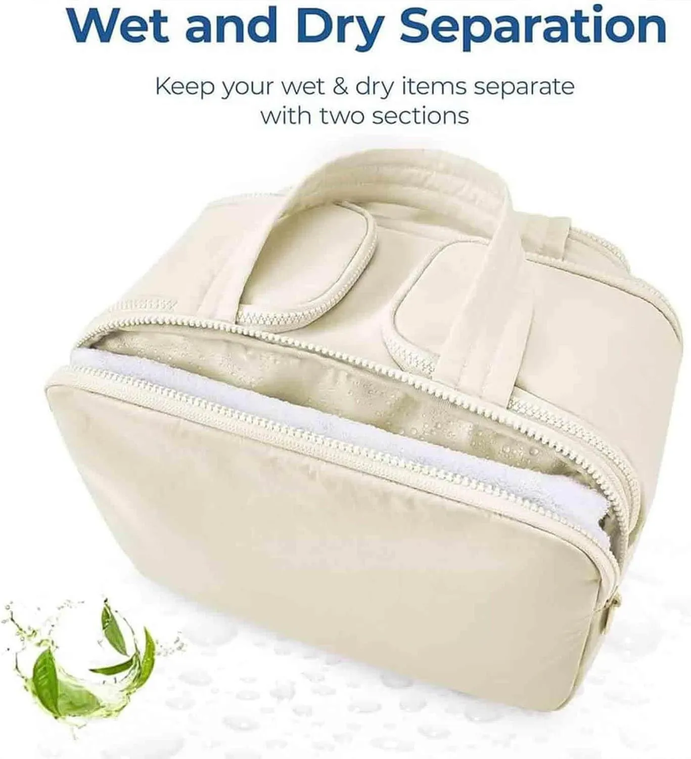 Curetoaway Large Capacity Wide-Open Travel Cosmetic Bag,Cureaway Travel Cosmetic Bag,4-in-1 Puffy Multi-functional Toiletry Bags,Curetoaway Toiletry Bags for Women with Divider and Handle (Green)