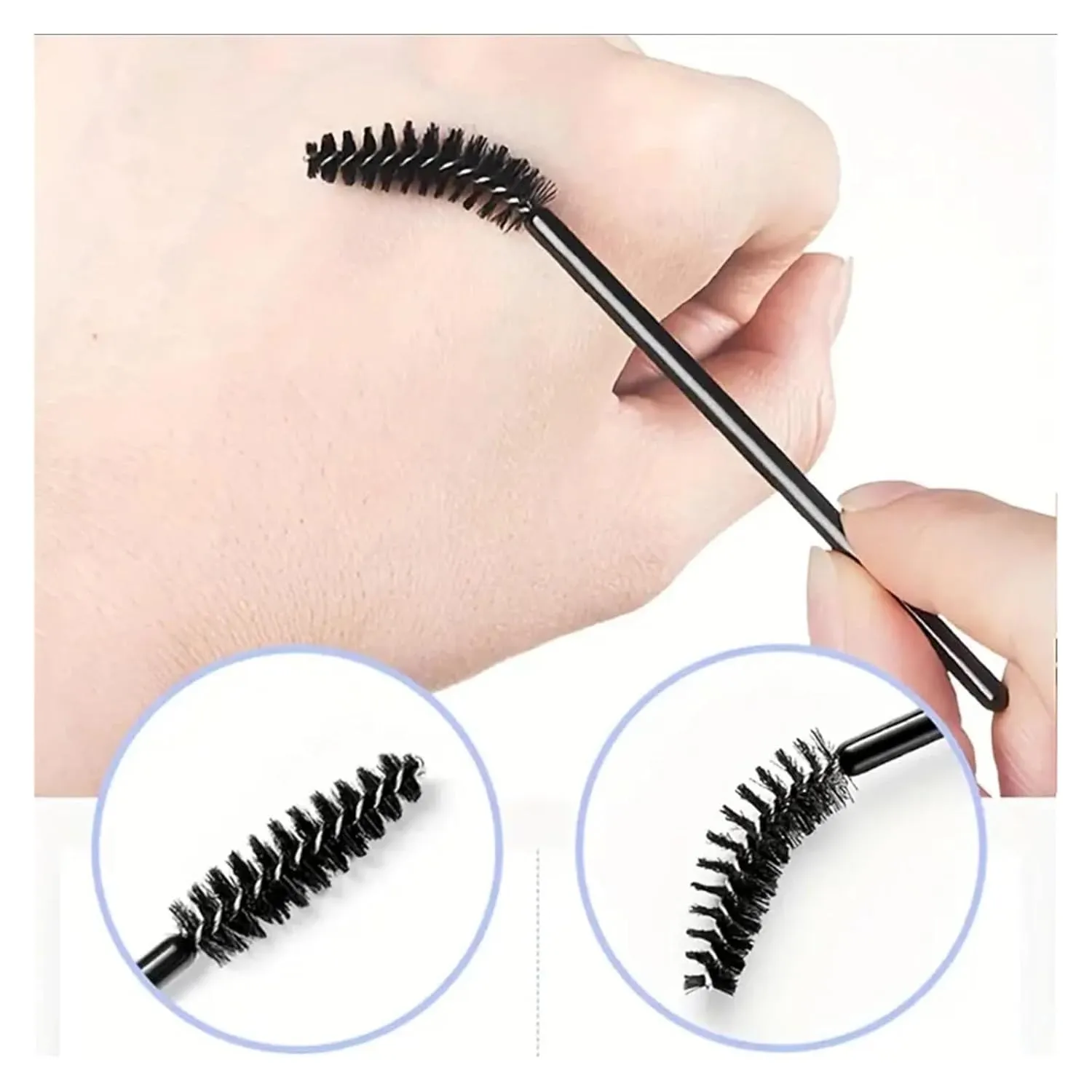 Disposable Lip Brushes Eyelash Mascara Wands 2 In 1 Bundle Sale Lipstick Cotton Swab Lipgloss Brush Makeup Tools Applicators(100pcs glitter pink)