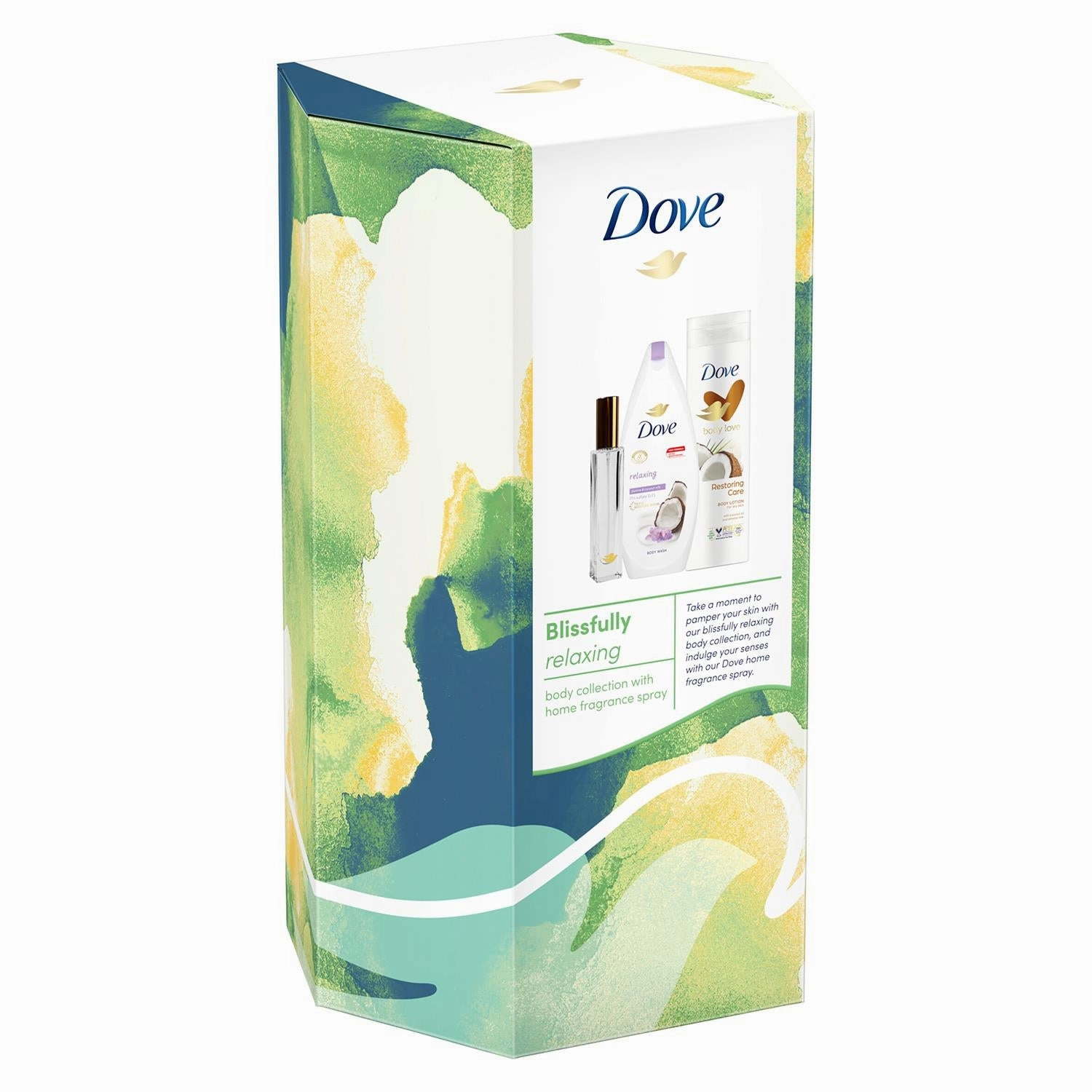 Dove Blissfully Relaxing Body Collection Gift Set with Room Fragrance Spray