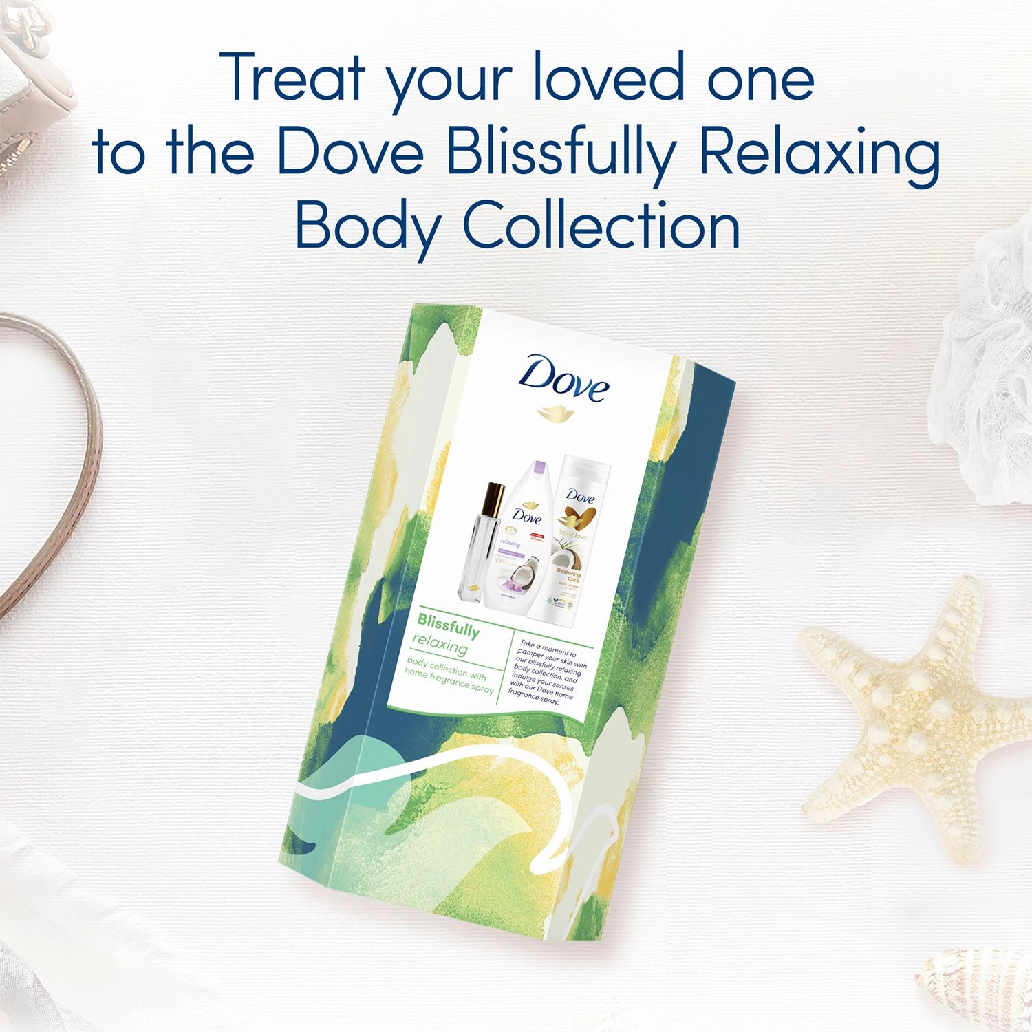 Dove Blissfully Relaxing Body Collection Gift Set with Room Fragrance Spray
