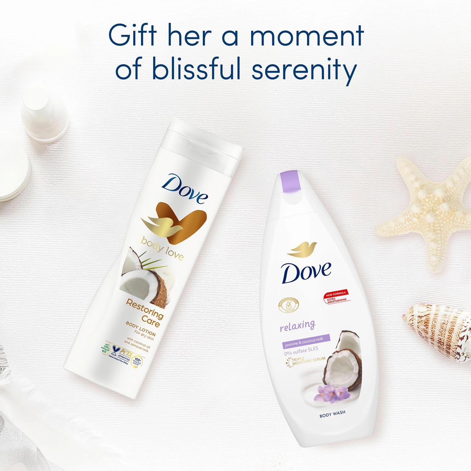 Dove Blissfully Relaxing Body Collection Gift Set with Room Fragrance Spray