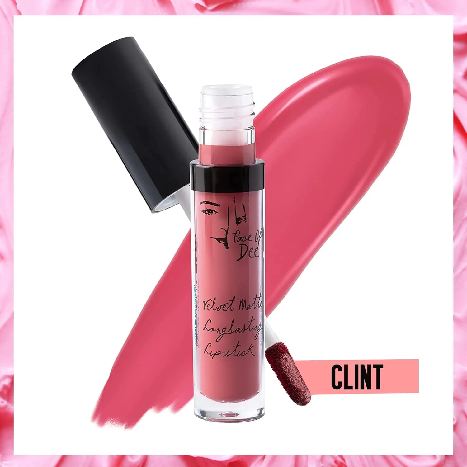 Face of Dee Velvet Matte Creamy Liquid Lipstick In 13 Color, Long Lasting Waterproof Nude Matte Liquid Lipcolor, Soft Textures for Girls And Women (Clint)