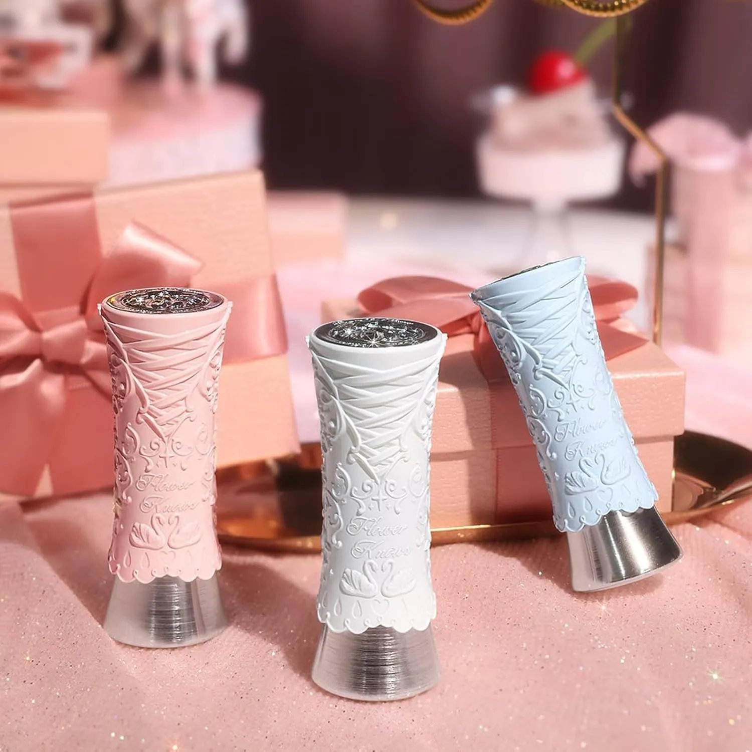 Flower Knows Swan Ballet Shine Lipstick,Hydrating Solid Lip Gloss,Moisturizing Nude peachy Tinted Lip Balm-Long Lasting Lip Gloss in Balm for Girls&Women,Vegan & Cruelty-Free(B02 Mary Jane)