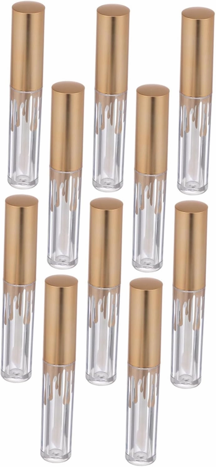 GALPADA 10Pcs Refillable Lip Containers with Lip Brush Transparent Gloss Tubes Capacity Design for DIY Lip Gloss Creations and Travel