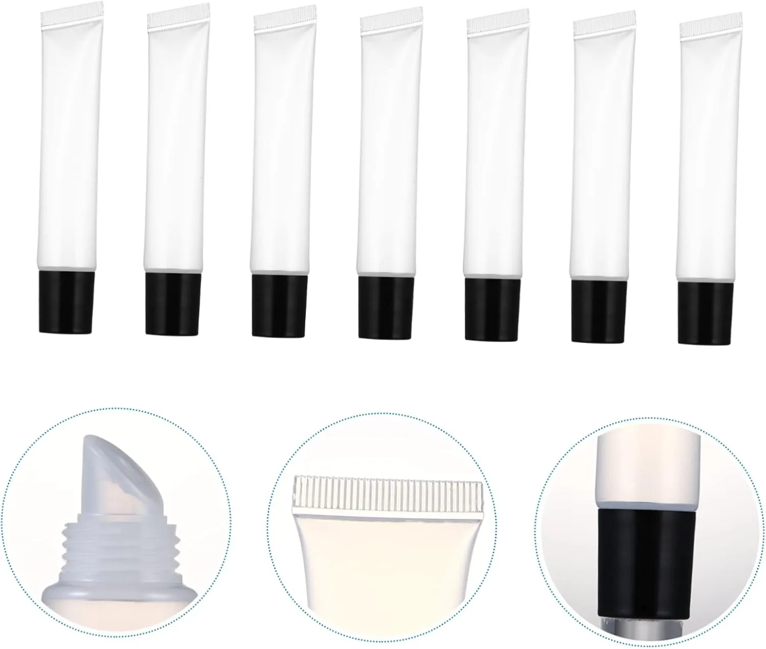 Gatuida 50pcs Clear Lip Gloss Squeeze Tubes Refillable Empty Lip Balm Containers for Lightweight and Portable for Travel and Daily Use
