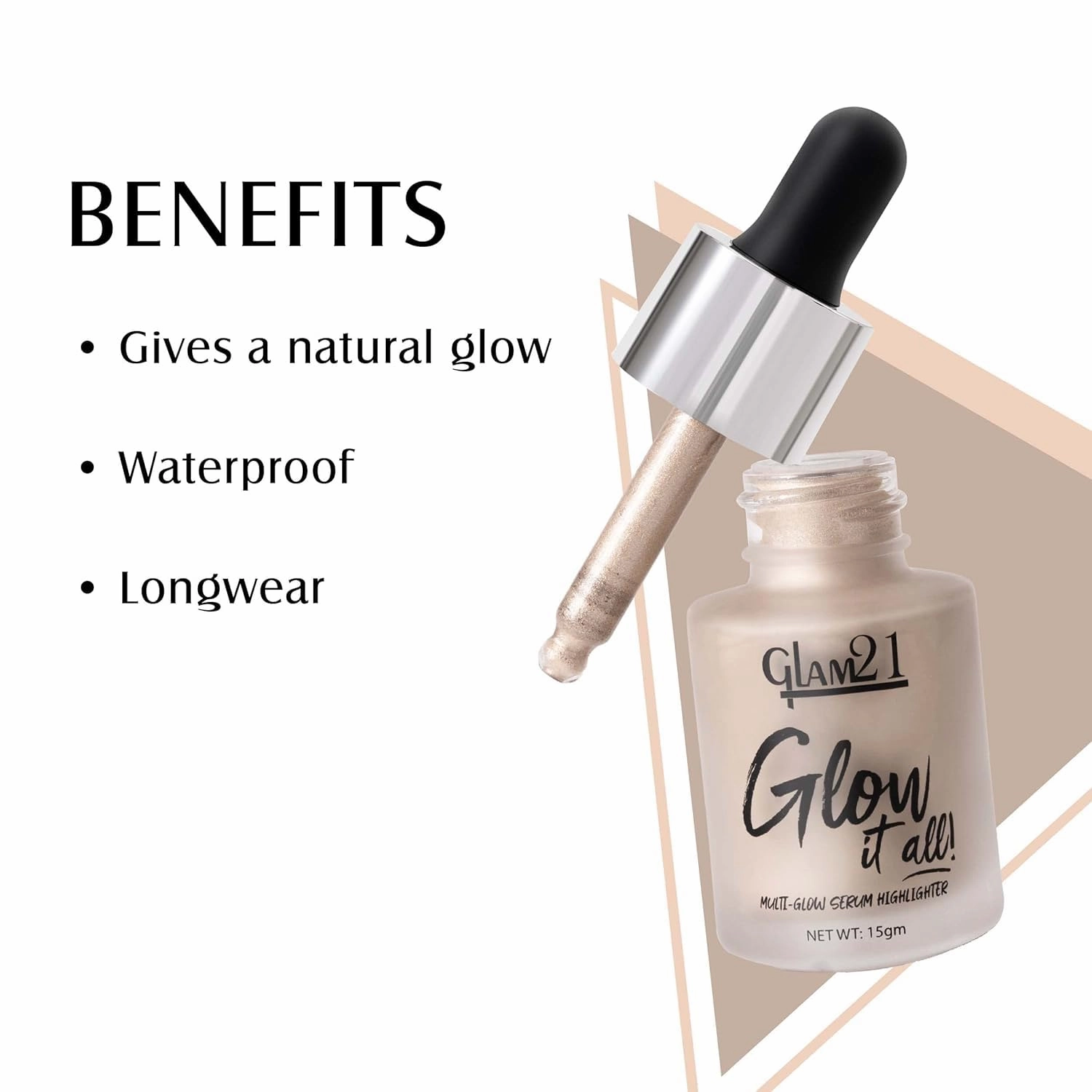 Glow it all Multi-Glow Serum for Glowing skin | Long lasting and sweat proof Serum - (15ml (Pack of 1), Shade-06)