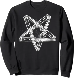 Goth Punk Metal Switchblade Pentagram Sweatshirt