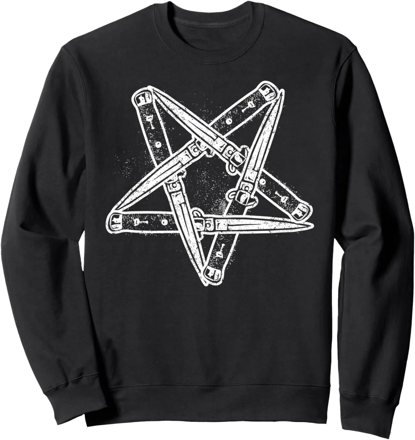 Goth Punk Metal Switchblade Pentagram Sweatshirt
