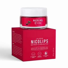 GT NicoLips Lip Scrub Balm for Dark Lips Anti Pigmentation, Dry, Chapped, Lipstick Stains Removal Lipcare for Men & Women 20 g