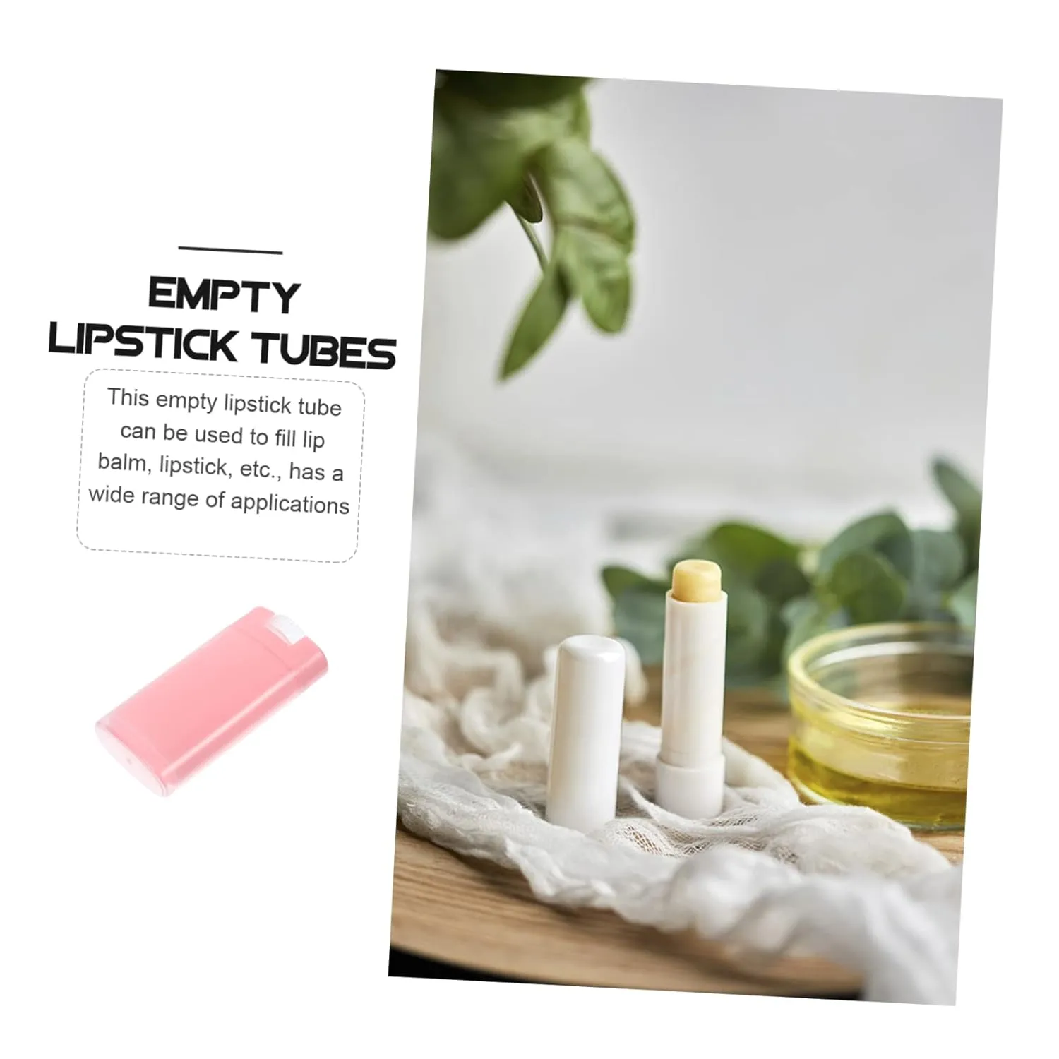 Hemoton 15pcs Lip Balm Tube Mini Lip Balm Lipgloss Tube Empty Tubes Lip Balm Case Lip Gloss Containers Empty Lip Stain Mini Lipsticks Christmas Bows for Miss Pink Nail Coffee Plastic