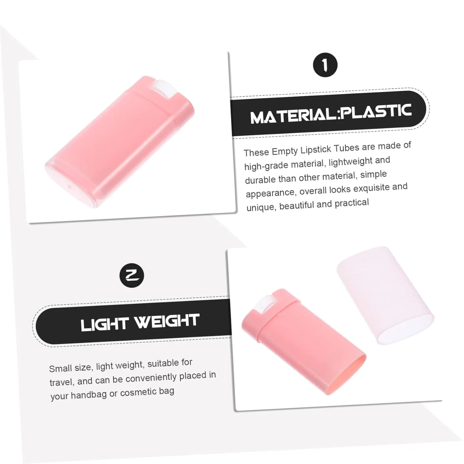 Hemoton 15pcs Lip Balm Tube Mini Lip Balm Lipgloss Tube Empty Tubes Lip Balm Case Lip Gloss Containers Empty Lip Stain Mini Lipsticks Christmas Bows for Miss Pink Nail Coffee Plastic