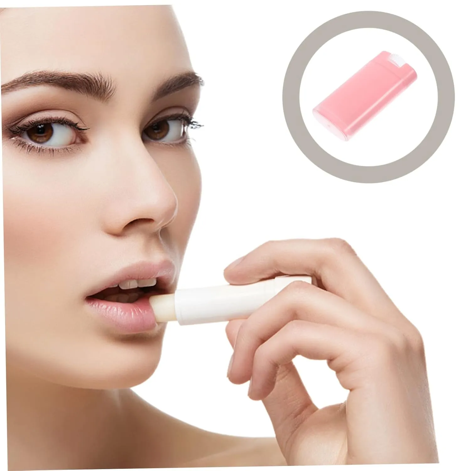 Hemoton 15pcs Lip Balm Tube Mini Lip Balm Lipgloss Tube Empty Tubes Lip Balm Case Lip Gloss Containers Empty Lip Stain Mini Lipsticks Christmas Bows for Miss Pink Nail Coffee Plastic