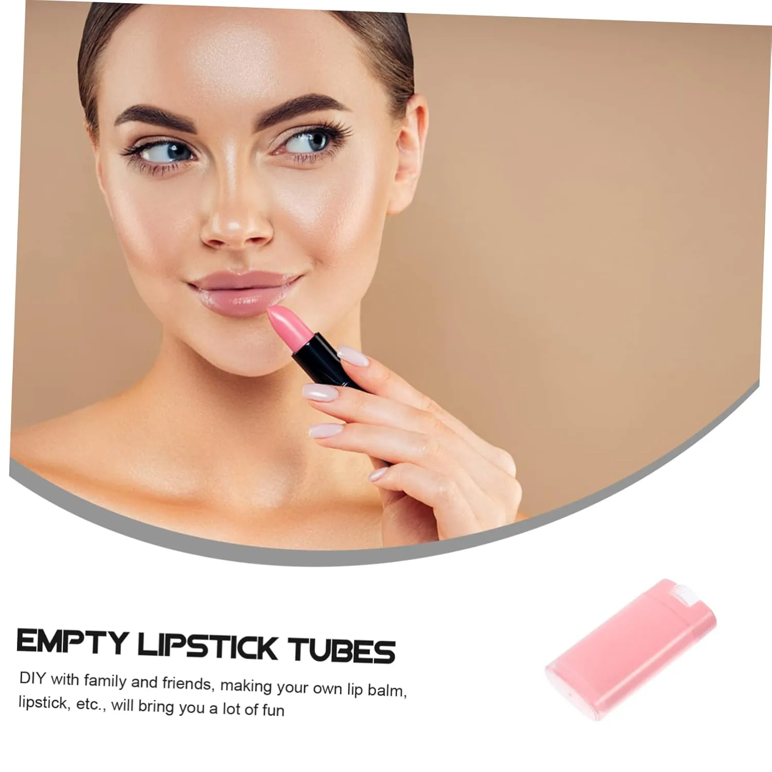 Hemoton 15pcs Lip Balm Tube Mini Lip Balm Lipgloss Tube Empty Tubes Lip Balm Case Lip Gloss Containers Empty Lip Stain Mini Lipsticks Christmas Bows for Miss Pink Nail Coffee Plastic