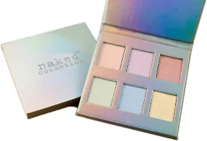 Highlighter Makeup Eyeshadow Pallet - Holographic Eyeshadow Make up Pallets for Women - Makeup Highlighter for face & body - Naked Cosmetics Holographic Highlighter Palette 6 Shades