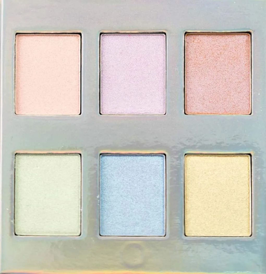 Highlighter Makeup Eyeshadow Pallet - Holographic Eyeshadow Make up Pallets for Women - Makeup Highlighter for face & body - Naked Cosmetics Holographic Highlighter Palette 6 Shades