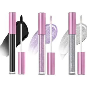 Holographic Lip Gloss,Holographic Pink Pulsar Glitter Lip Gloss,GlitteryHolographicLip Gloss,Easy to Apply,Long Lasting Waterproof for a Sparkly Finish for Women Girls (Set D)